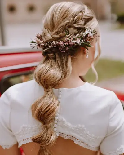 Fl-003 Corona de novia hecha a mano con flores preservadas