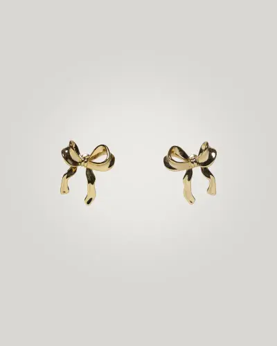 Pe-041-OA Pendientes oro lazo amor eterno accesorio de mujer con estilo