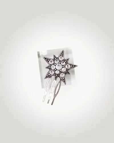 H2-001-PV Tocado peina novia boda estrella plata vieja