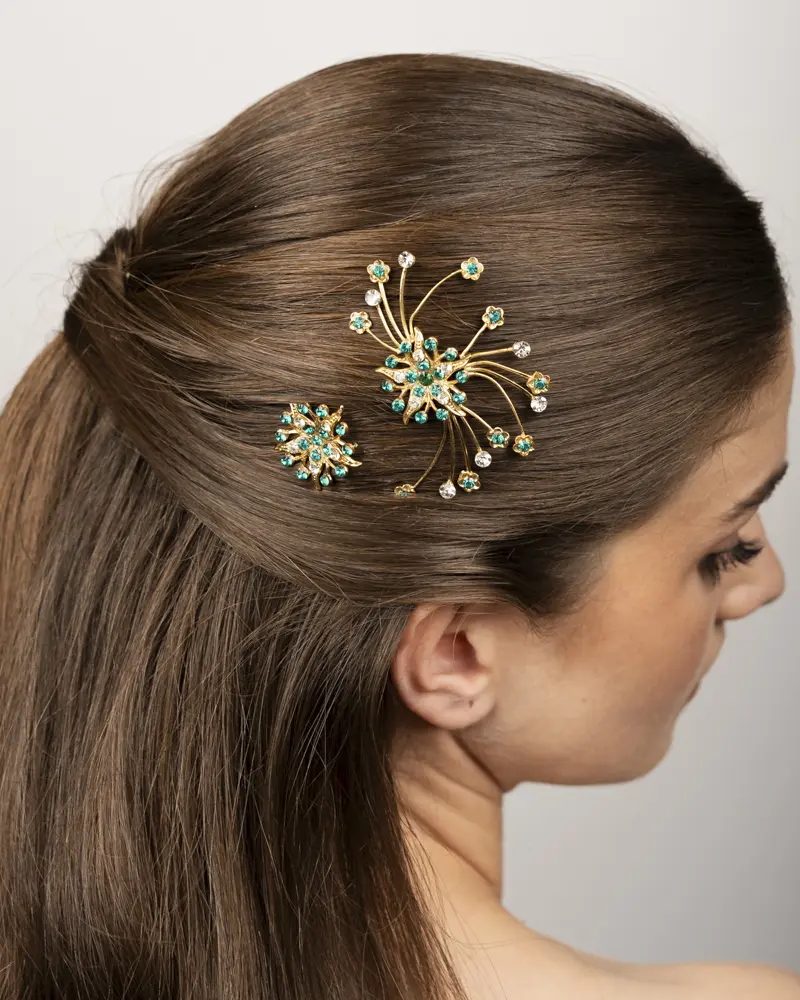 H3-001ver-OA Tocado peina estrella oro novia invitada boda fiesta evento