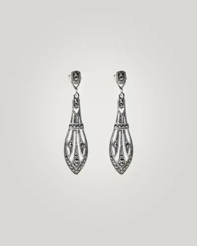 Pe-076-PV Pendientes largos de novia elegante estilo vintage art deco