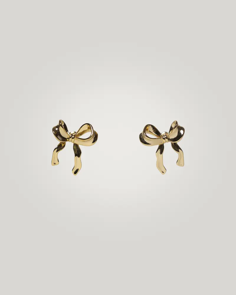 Pe-041-OA Pendientes oro lazo amor eterno accesorio de mujer con estilo