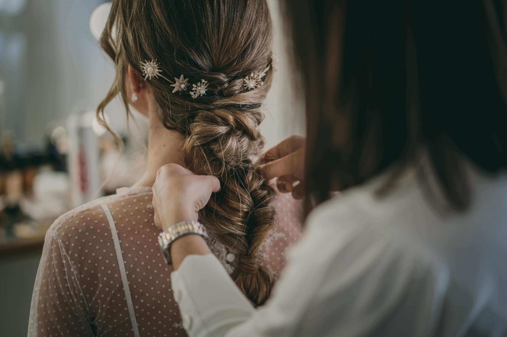 Tocado boda novia trenza